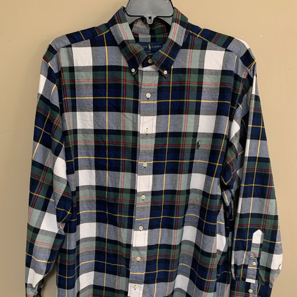 Ralph Lauren Men's Plaid Performance Flannel Button-Down 3XB Long Sleeve Shirt - Picture 1 of 10